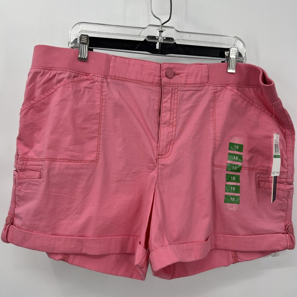 Khaki & Company Women's Stretch Poplin Convertible Casual Soft Shorts Lot 2 - Picture 2 of 9